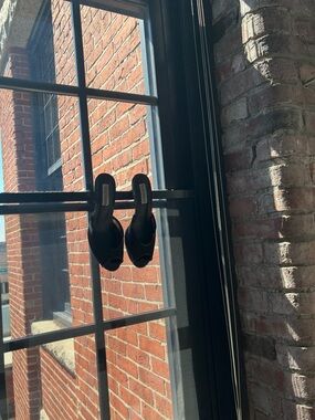 Steve Madden Black Peep-Toe Mules